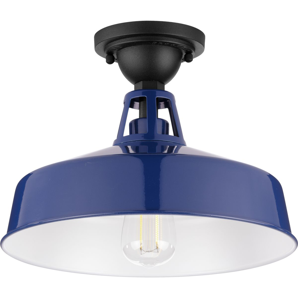 Product image for Progress P550070-091 Cedar Springs Collection Navy One-Light Semi-Flush Mount