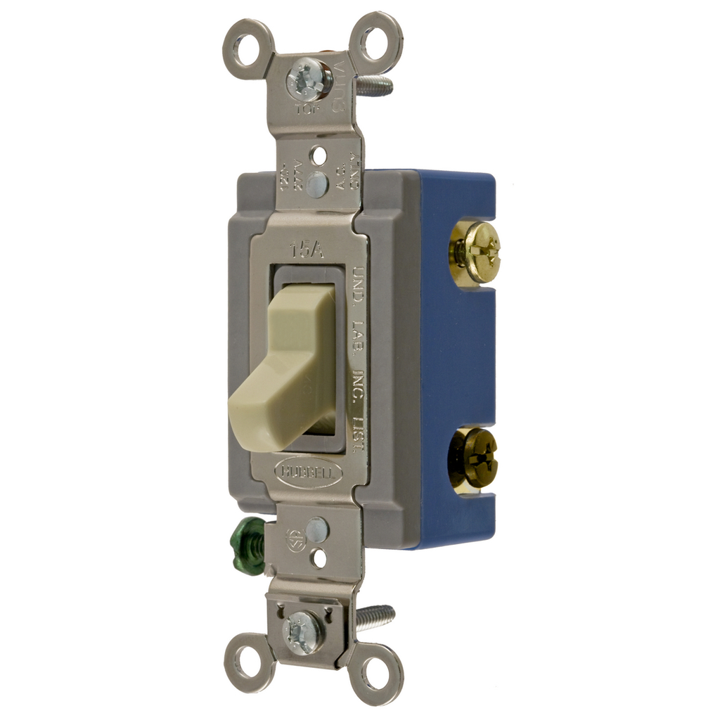 Product image for Hubbell HBL1204I 15 Amp 120/277 VAC 4-Way Ivory Toggle Switch