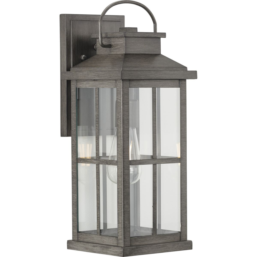 Product image for Progress P560266-103 Williamston Collection One-Light Antique Pewter and Clear Glass Transitional Style Large Outdoor Wall Lantern