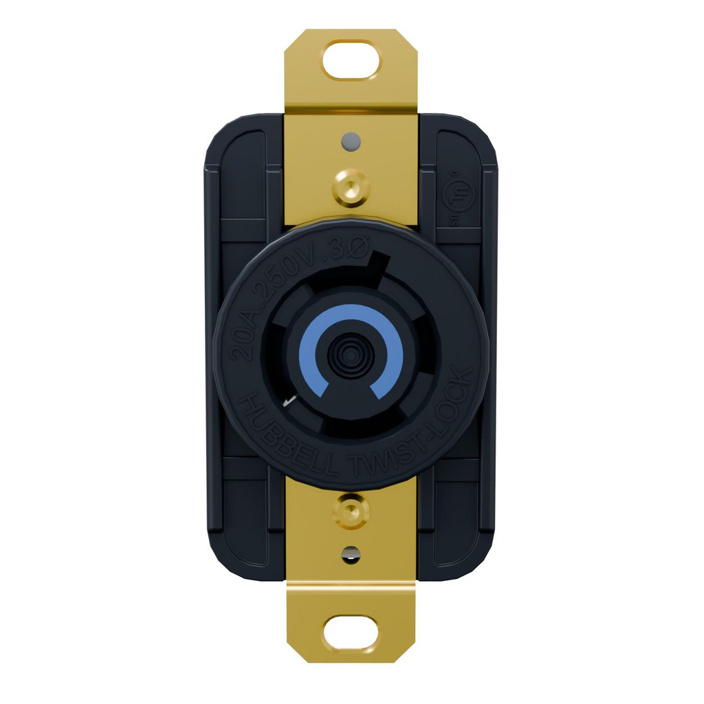 Mayer-DDS-EdgeConnect™ Twist-Lock® Receptacle, 20A 3P 250V, L15-20R, BK, with Spring Termination-1