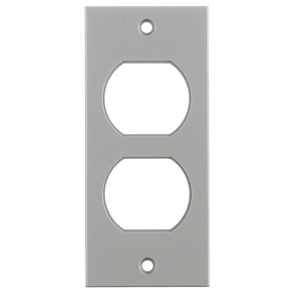 Product image for Hubbell HBLST302SGY 2 x 4.5 Inch Gray Duplex Screw Type Face Plate
