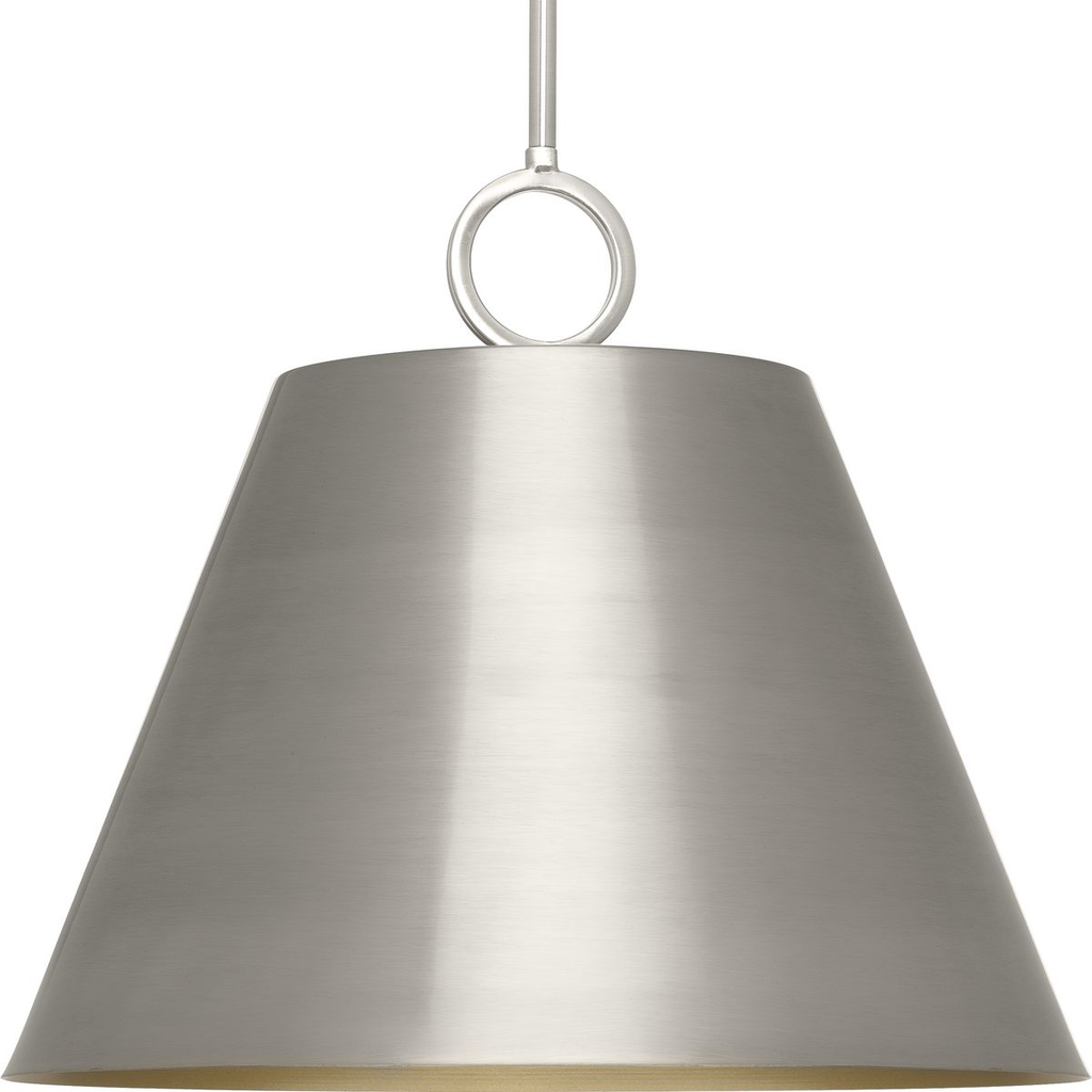 Product image for Progress P500368-009 Parkhurst Collection Three-Light New Traditional Brushed Nickel Metal Pendant Light