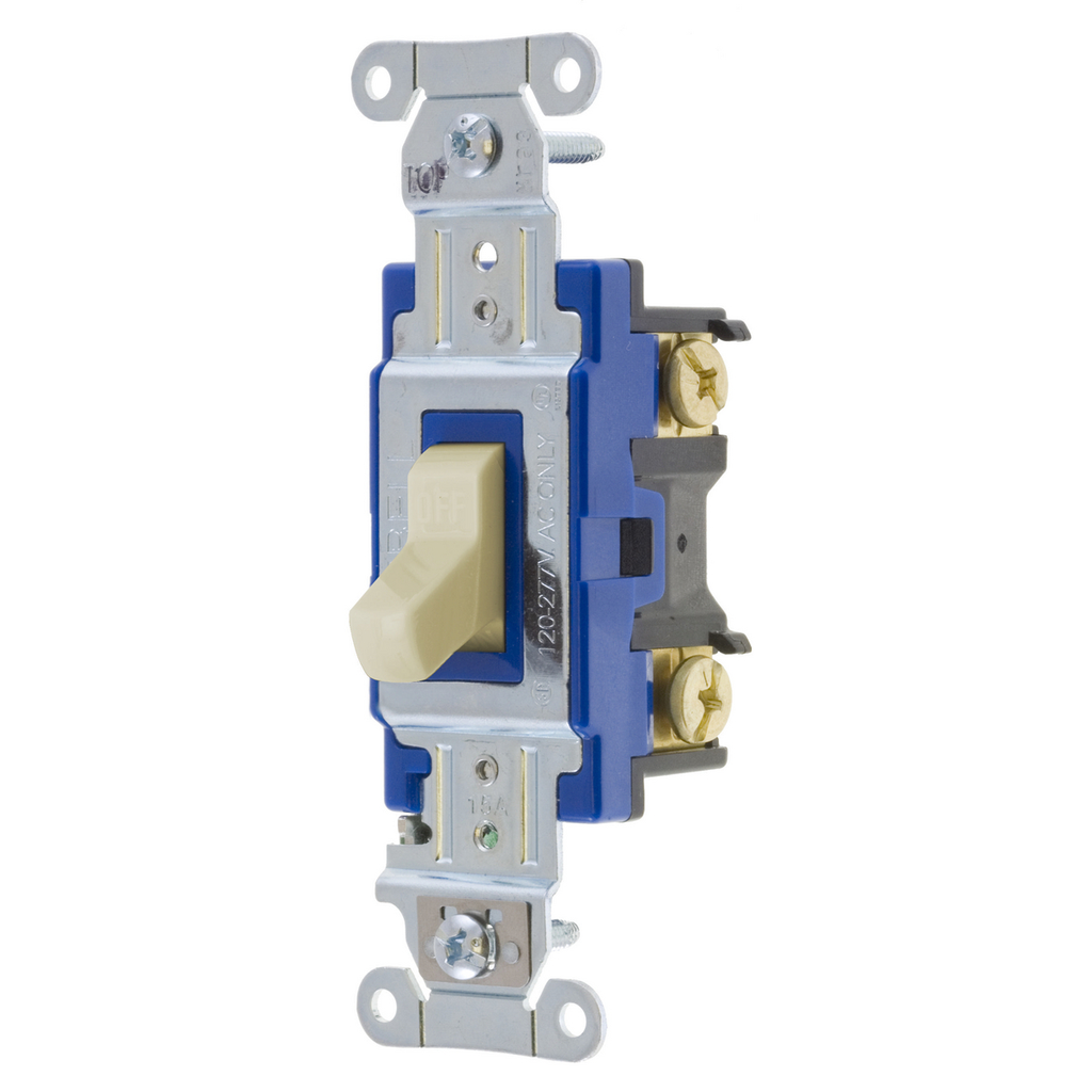 Product image for Hubbell 1201I 15 Amp 120/277 VAC 1-Pole Ivory Toggle Switch
