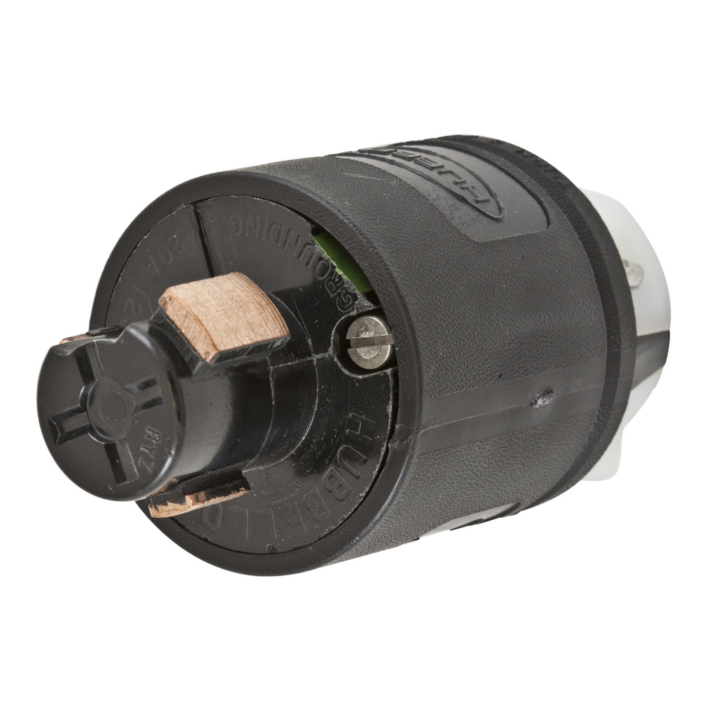 Hubbell HBL23035BH/LOCK Plug, 2P3W, 20A 125V Product image for Hubbell HBL23035BH/LOCK Plug, 2P3W, 20A 125V