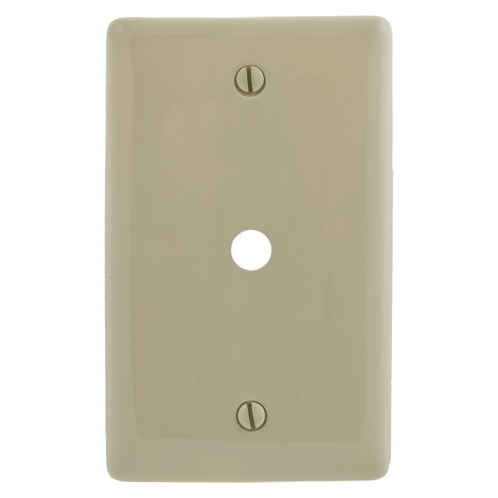 Product image for Hubbell NP11I 1-Gang Ivory Nylon Standard 1-Telephone Box Mount Wallplate