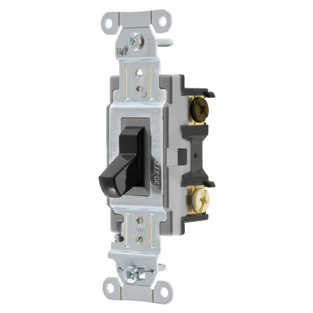 Product image for Hubbell CSB420BK 20 Amp 120/277 VAC 4-Way Black Toggle Switch