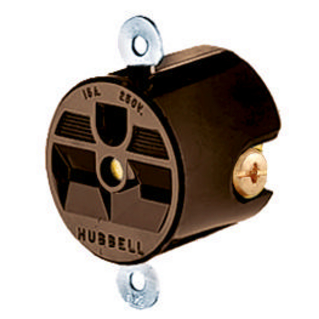 Product image for Hubbell HBL5658 15 Amp 250 Volt 2-Pole 3-Wire NEMA 6-15R Brown Single Straight Blade Receptacle