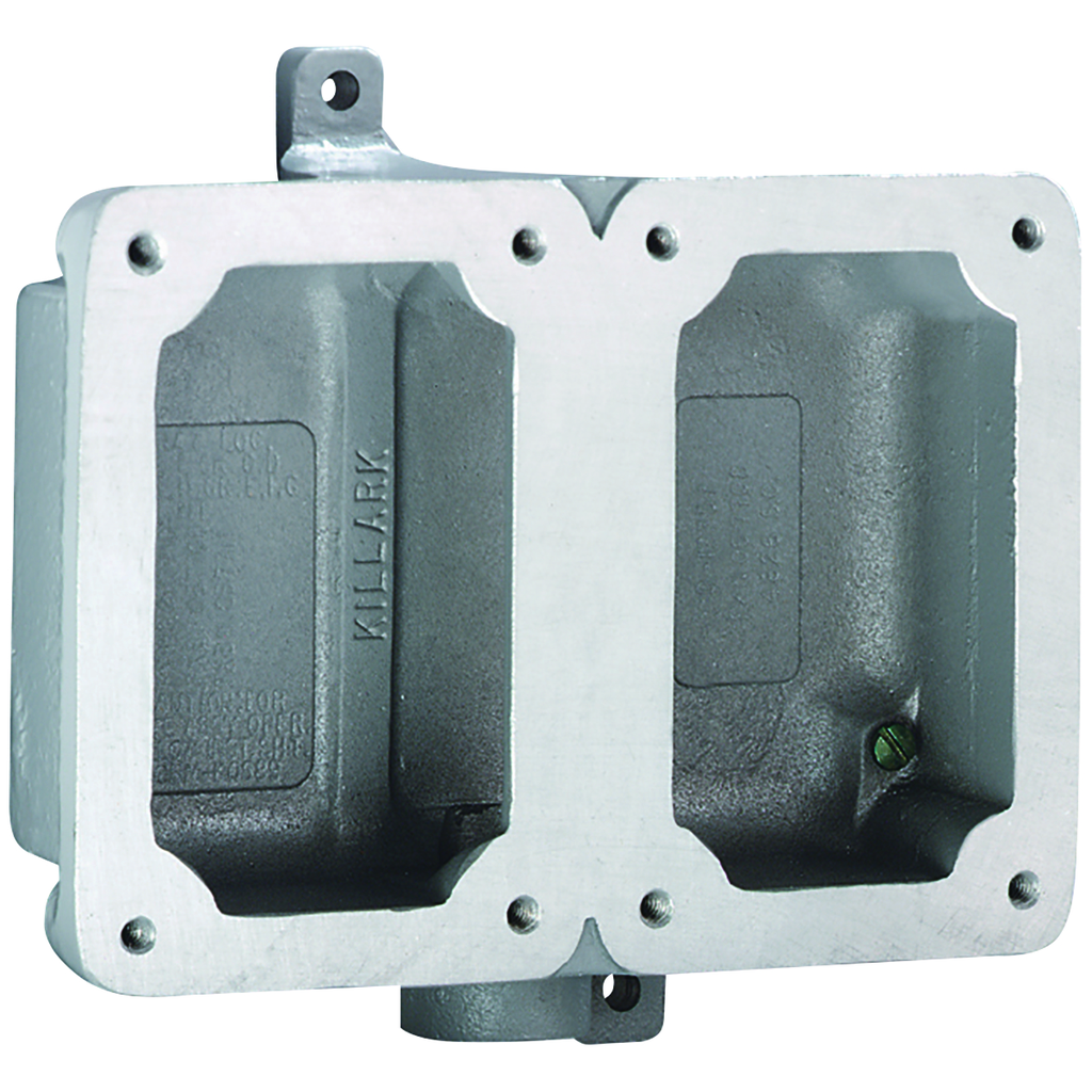 Product image for Killark FXB-7 Double-Gang Dead-End Splice Box, 1/2" Hub