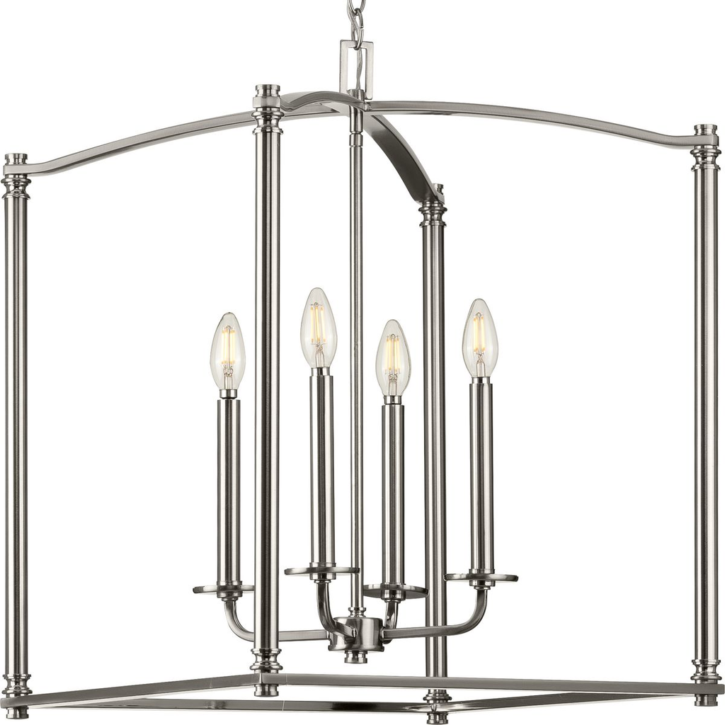 Product image for Progress P500240-009 Winslett Collection Brushed Nickel Four-Light Foyer