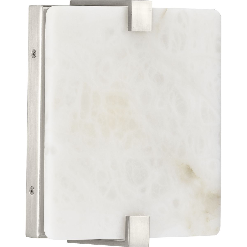 Product image for Progress P710081-009-30 LED Alabaster Stone Brushed Nickel ADA Wall Sconce