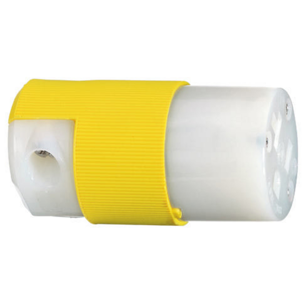 Hubbell HBL53CM69C 20 Amp 125 Volt 2-Pole 3-Wire NEMA 5-20R Yellow Nylon Straight Blade Device Connector Body Product image for Hubbell HBL53CM69C 20 Amp 125 Volt 2-Pole 3-Wire NEMA 5-20R Yellow Nylon Straight Blade Device Connector Body