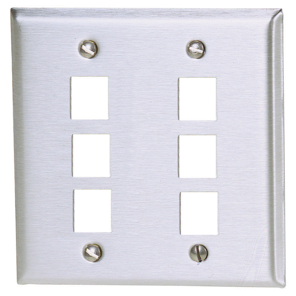 Product image for HPW SSF206 PLATE, WALL,SS,2-G,6PORT