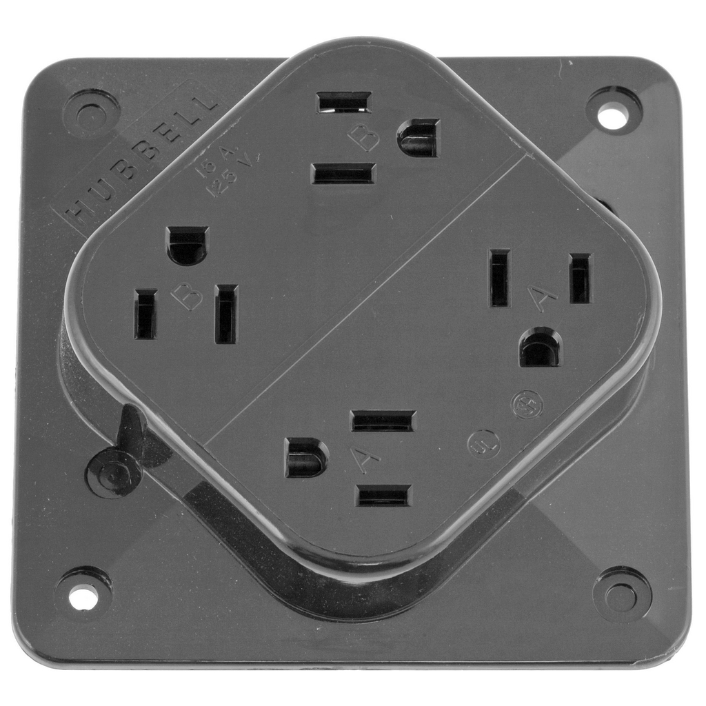 Product image for Hubbell HBL415GY 15 Amp 125 Volt 2-Pole 3-Wire NEMA 5-15R Gray Straight Blade Receptacle