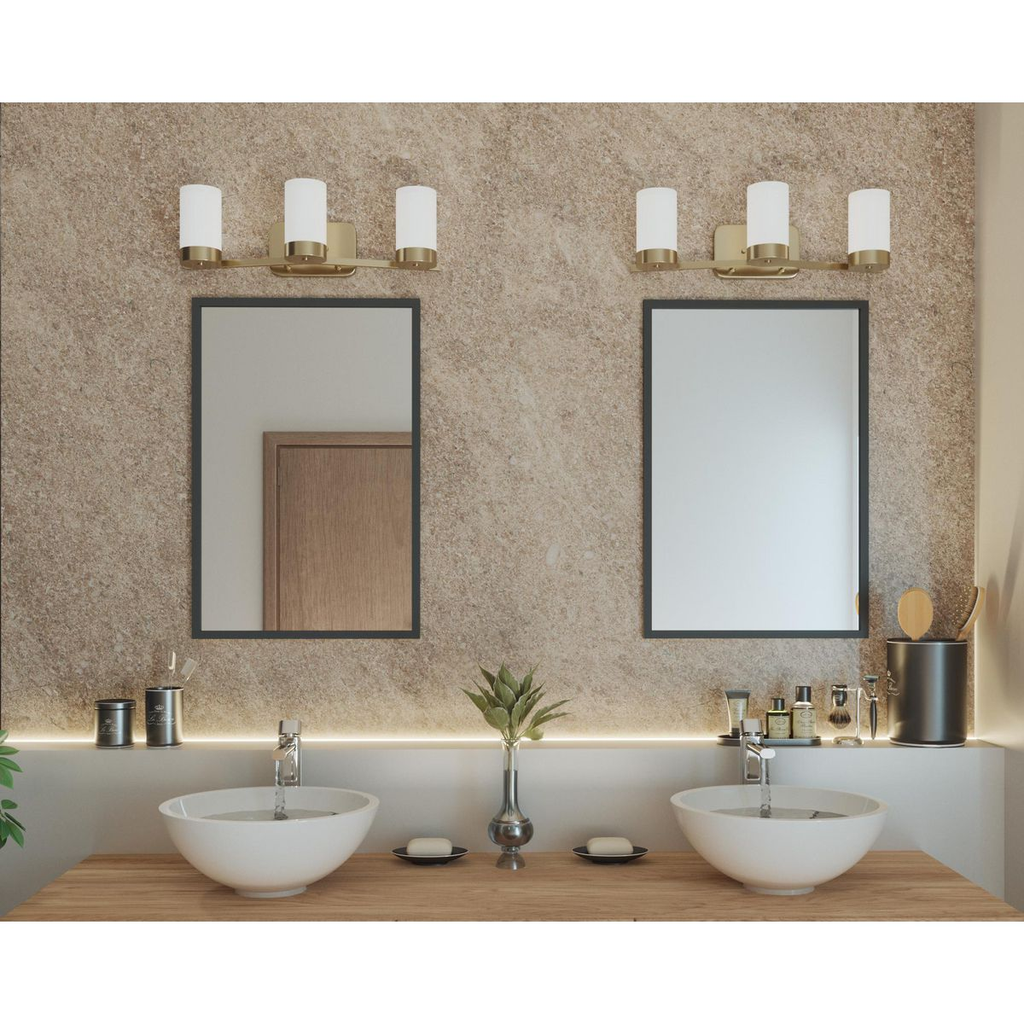 Three-Light Bath & Vanity in Brushed Bronze finish