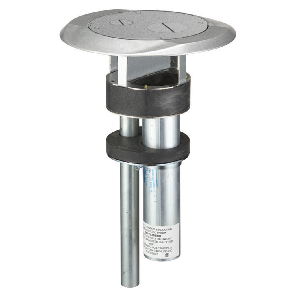 Product image for Hubbell S1PTFFAL Aluminum 1-Piece Furniture Feed Concrete Floor Fire Rated Poke-Through Device