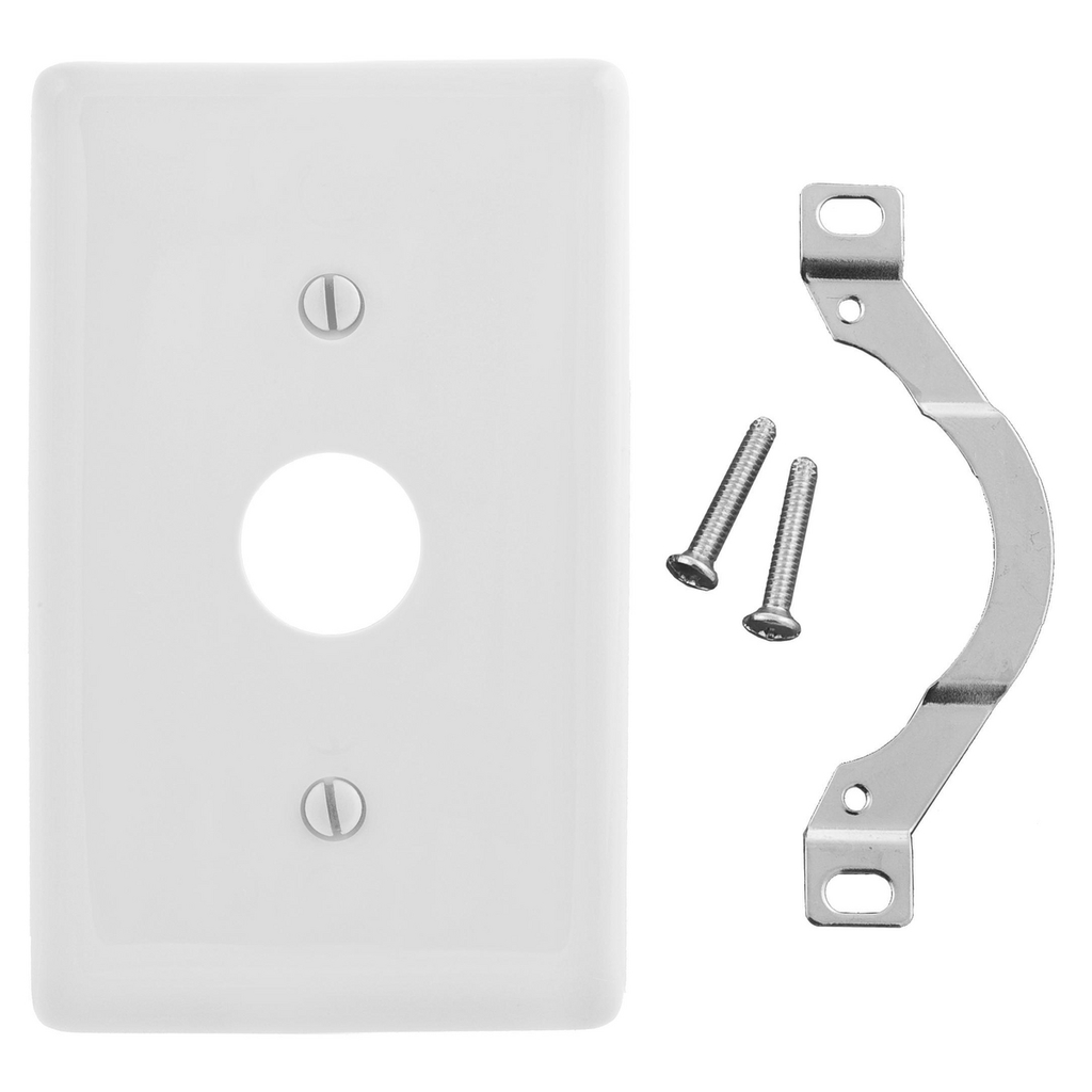 Product image for Hubbell NP730W WALLPLATE, 1-G, .625" OPNG, STRP MT, WH