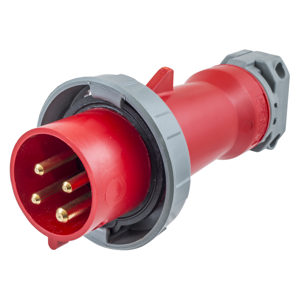 Product image for Hubbell HBLS430P7W 30 Amp 3-Phase 480 Volt 3-Pole 4-Wire Red Pin and Sleeve Plug
