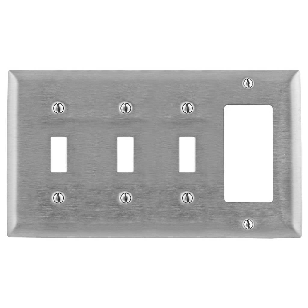Product image for HWDK SS326 WALLPLATE, 4-G, SW/SW/SW