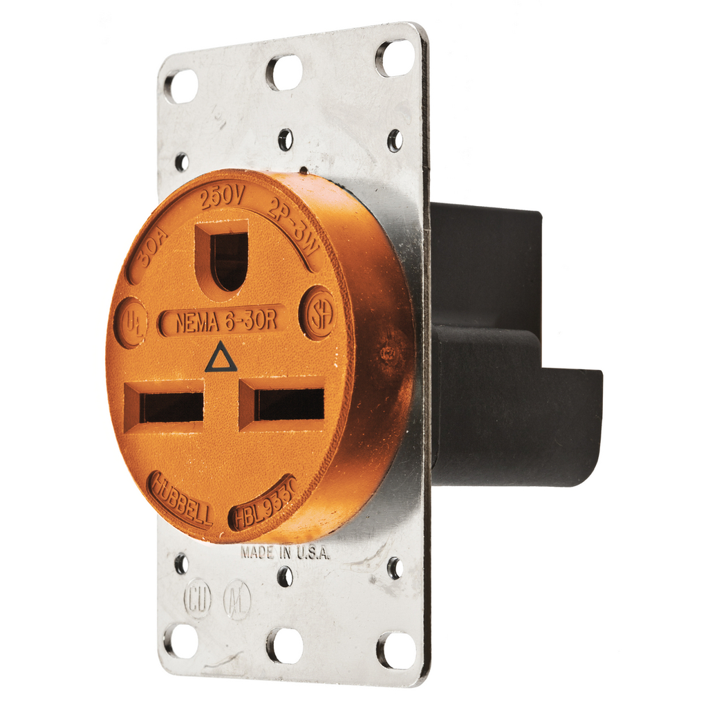 Product image for Hubbell IG9330 SGL Receptacle, IG, 30A 250, 6-30R, OR