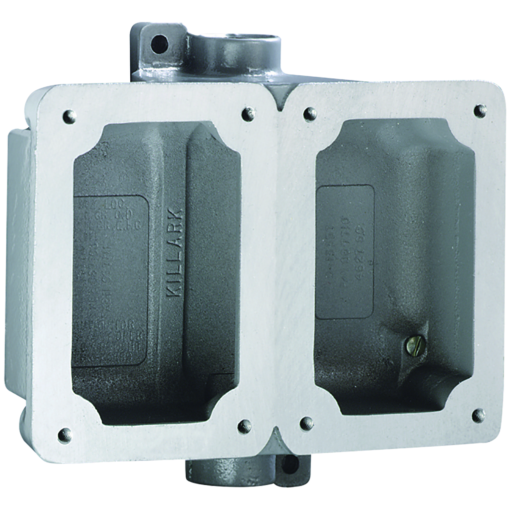 Product image for Killark FXB-12 FXB Series - Aluminum Feed-Thru Double-Gang Splice Box - Factory Sealed- Hub Size 1"