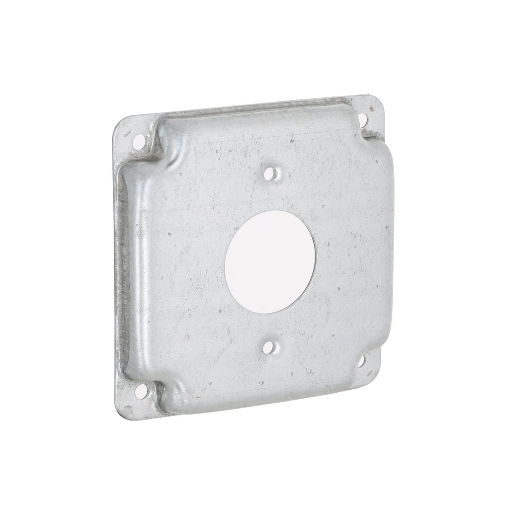 Product image for Raco 801C 4" Square Exposed Work Cover, 1 Receptacle, 1.406" Diameter
