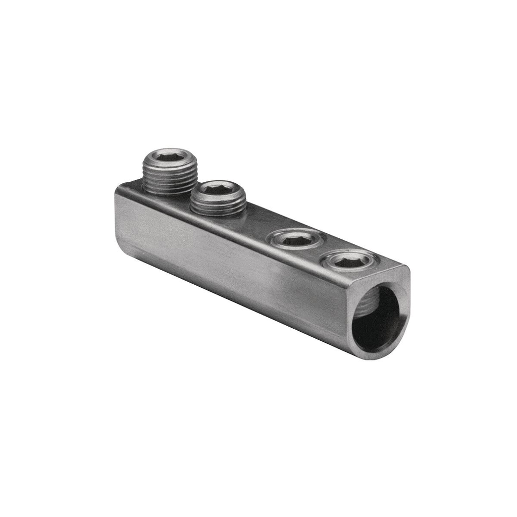 Product image for Burndy AMS750 Aluminum Mechanical Splice, 750-250 kcmil, 15/16" Screw Dia, 4 Screws, 1/2" Hex Size, Al/Cu Rated, Tin Plated