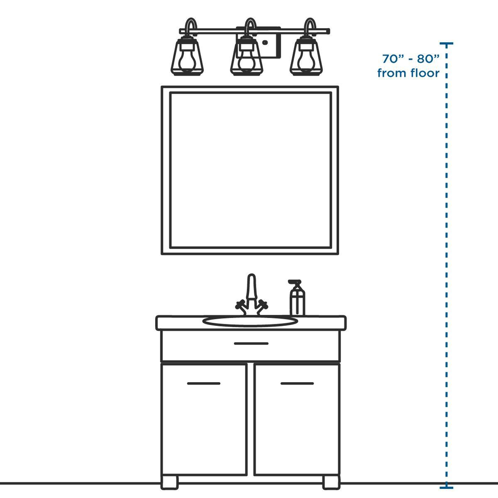 Three-Light Bath & Vanity in Brushed Bronze finish