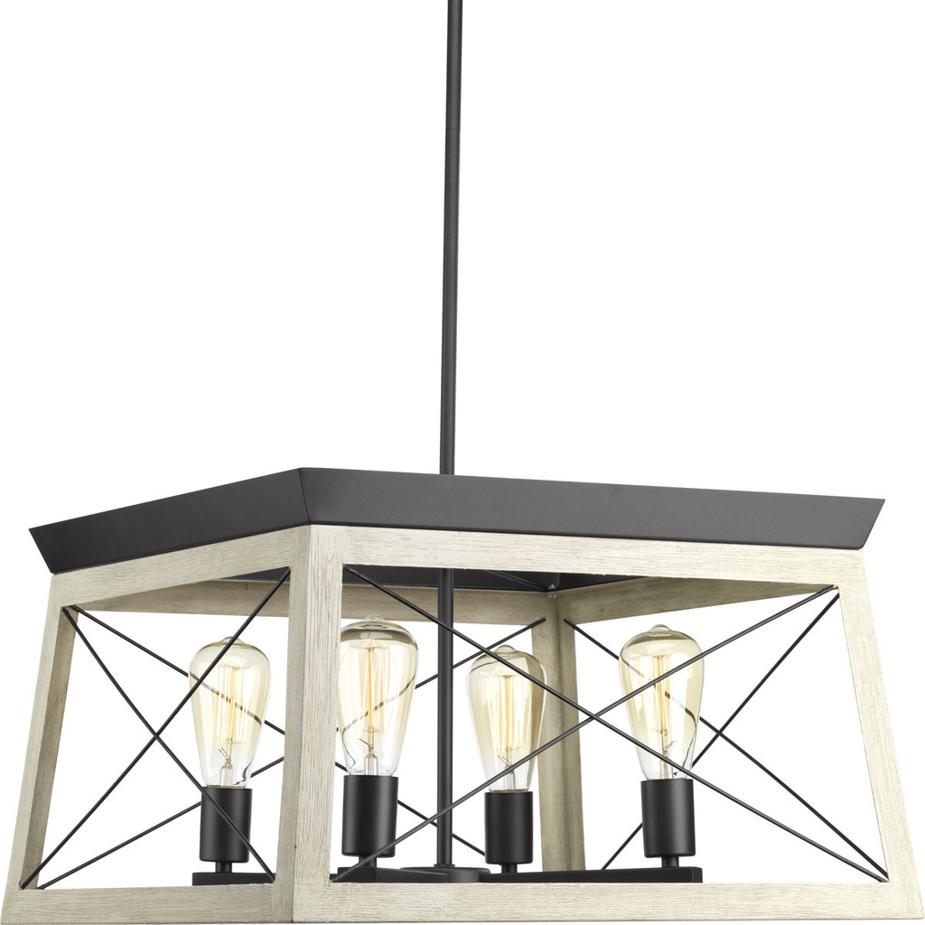 Product image for Progress P400047-143 Briarwood Collection Four-Light Graphite Coastal Chandelier Light