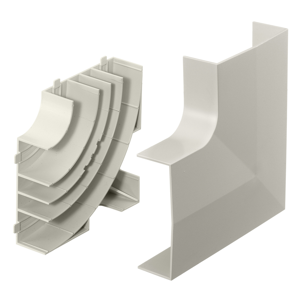 Product image for Hubbell PB3FEBCA Office White Non-Metallic Raceway Flat Elbow