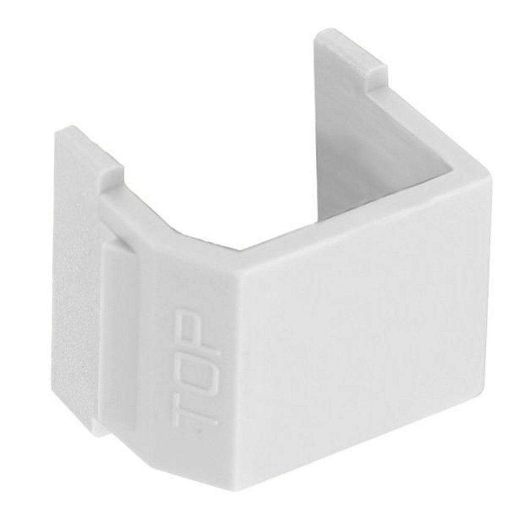 Product image for Hubbell SFSBW10 Blank White Snap-Fit Modular Connector
