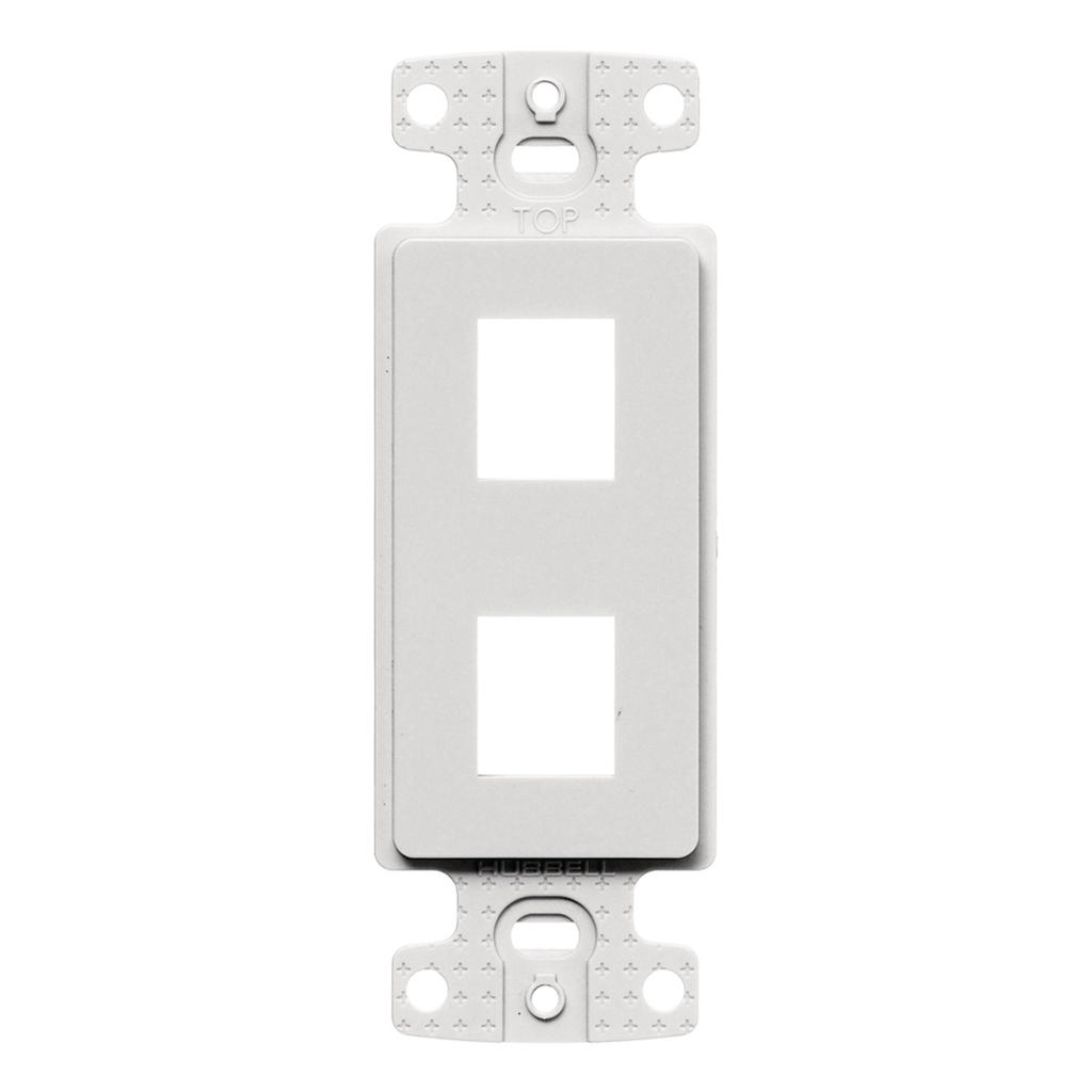 Product image for Hubbell NS612W 1-Gang White Thermoplastic 2-Port Box Mount Data Communication Face Plate