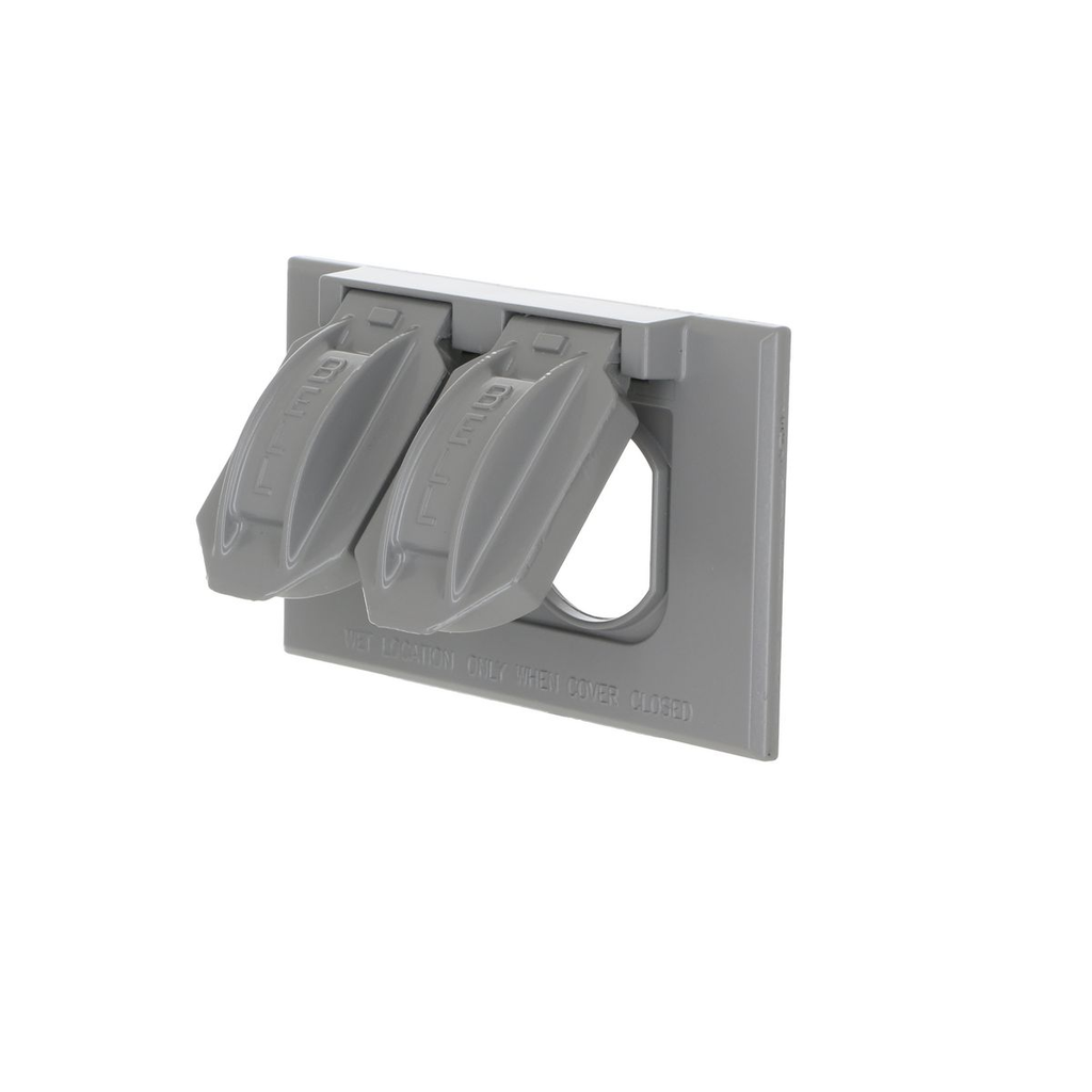 Product image for Raco 5180-0 Single Gang Weatherproof Cover, Horizontal, Duplex