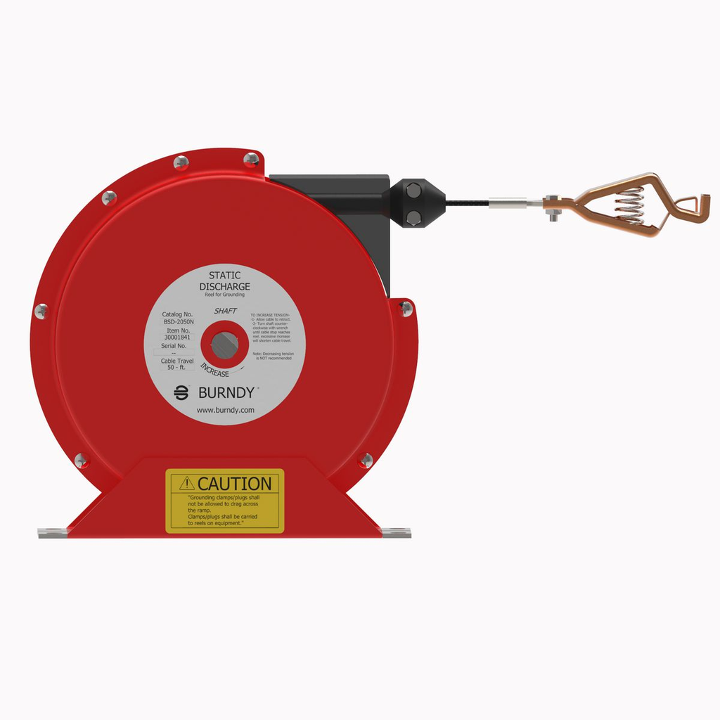 Product image for Burndy BSD2050N Static Discharge Reels, Heavy Duty, Cable Length: 50 Feet (Nylon Covered), Weight: 12 LB