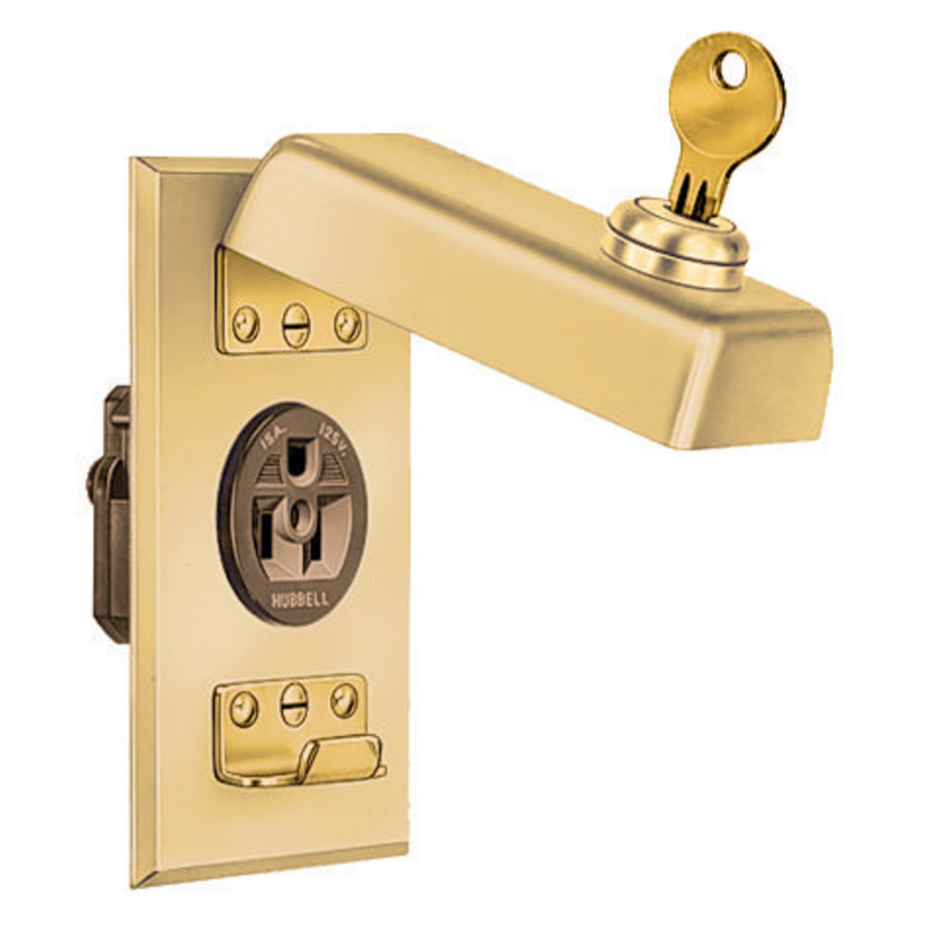 Product image for Hubbell HBL96067ATTACH COV, LOCKING, Receptacle, BRS