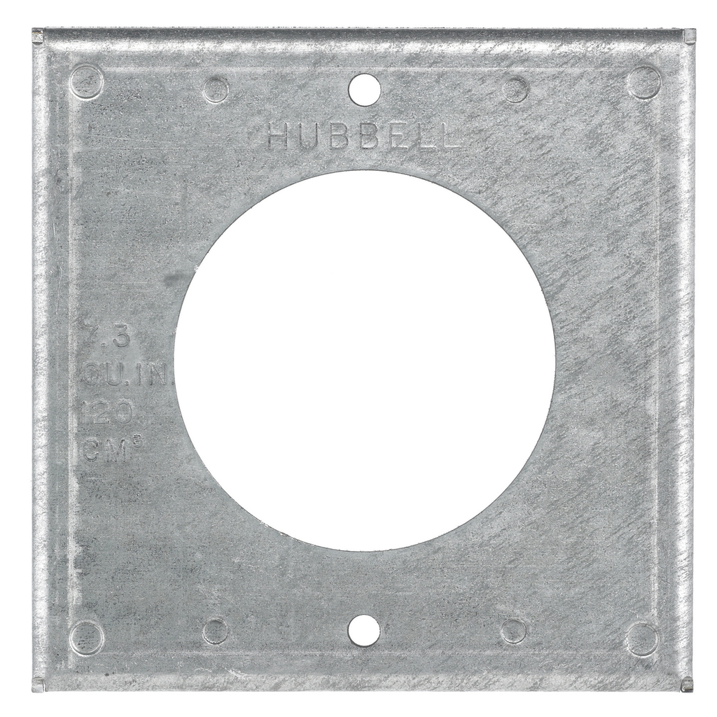 Mayer-DDS-Locking Devices, Twist-Lock®, 50A Receptacles, Accessories, Box Cover for 4" Square, Galvanized-1