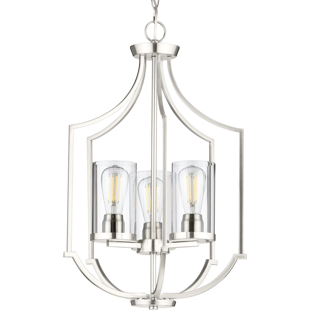 Product image for Progress P500209-009 Lassiter Collection Three-Light Brushed Nickel Foyer