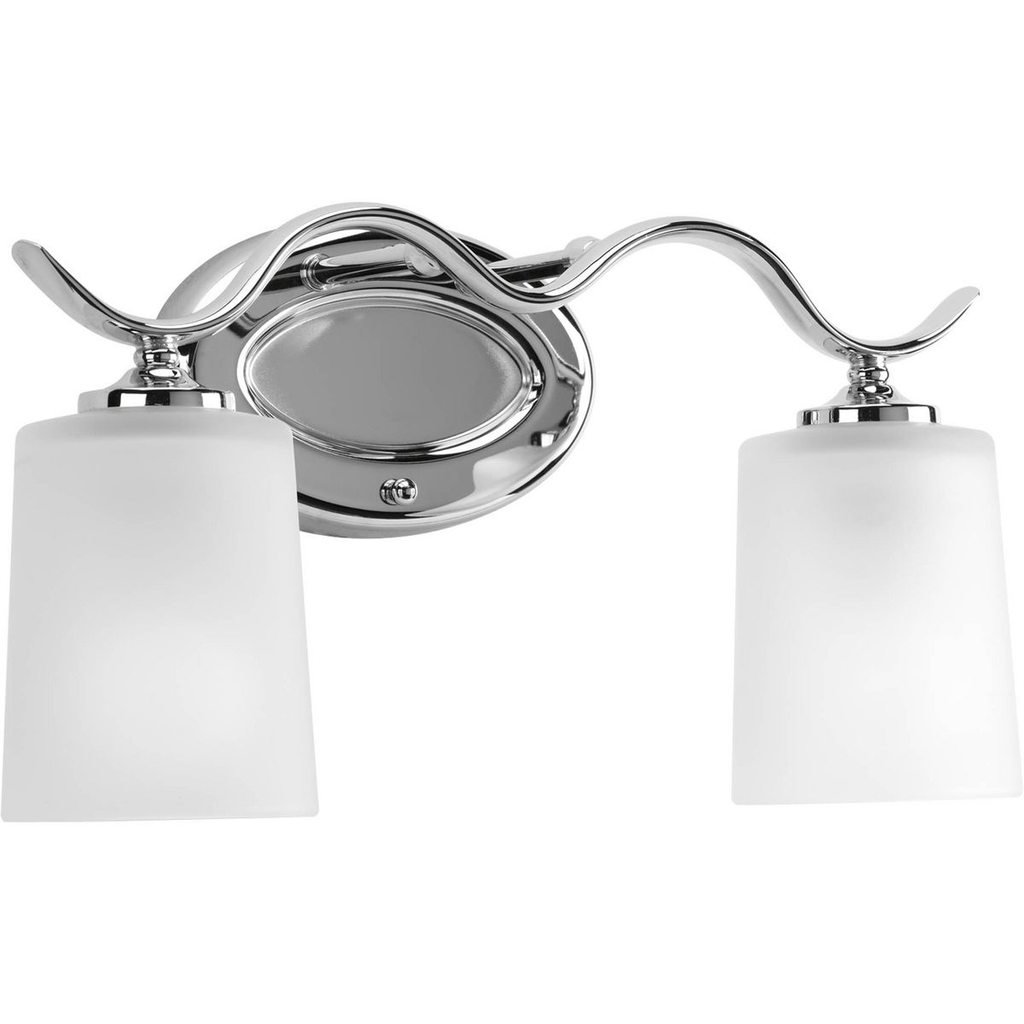 Product image for Progress P2019-15 Inspire Collection Two-Light Polished Chrome Etched Glass Traditional Bath Vanity Light
