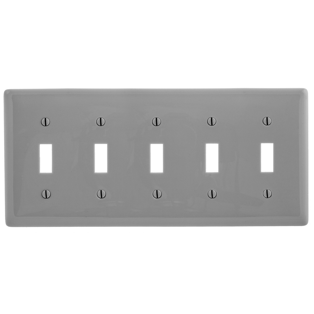 Product image for Hubbell NP5GY WALLPLATE, 5-G, 5) TOGG, GY