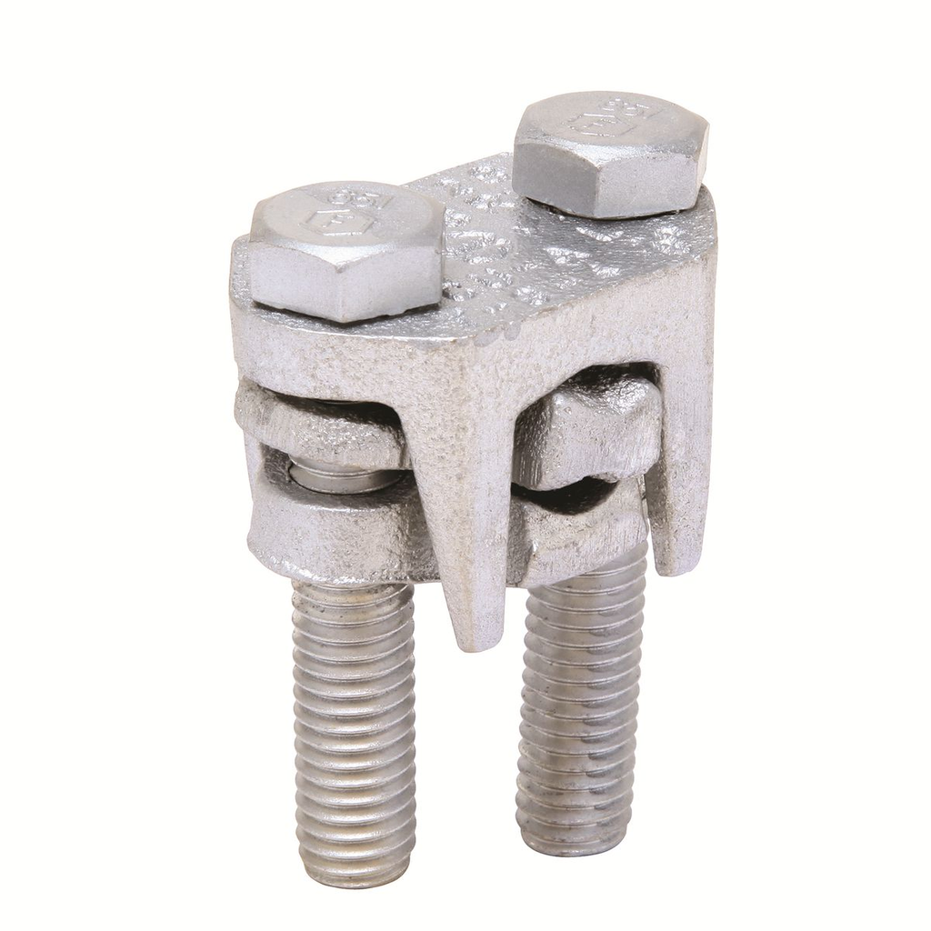 Product image for Burndy KVSU34 Tin-plated copper alloy connector with tin plated silicon bronze hardware Spacer bar separates dissimilar conductors and provides long contact length,Tightening torque:375 in -lb,wrench size:3/4 cross flats