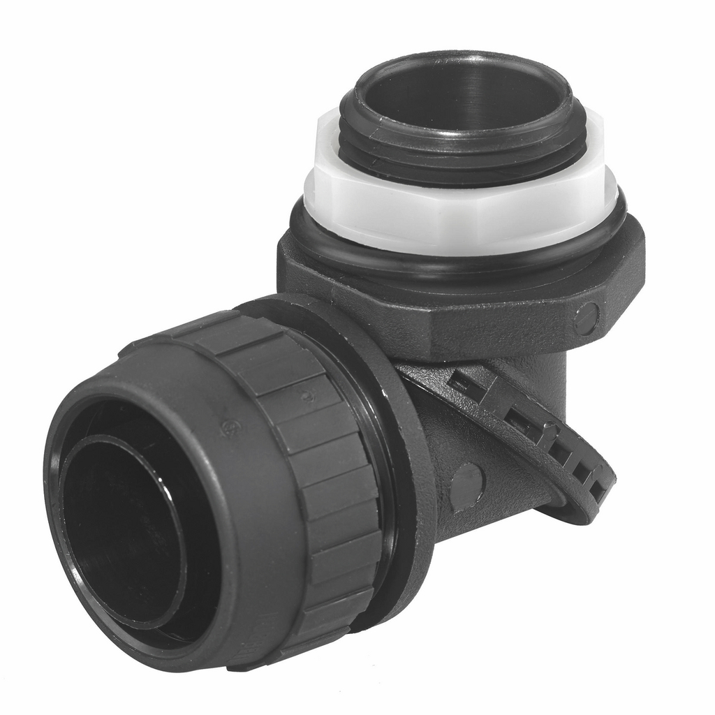 Mayer-DDS-Kellems Wire Management, Liquidtight System, SwivelLok® Multi-Position Male Liquid Tight Connector, 1", Non-Metallic, Black-1