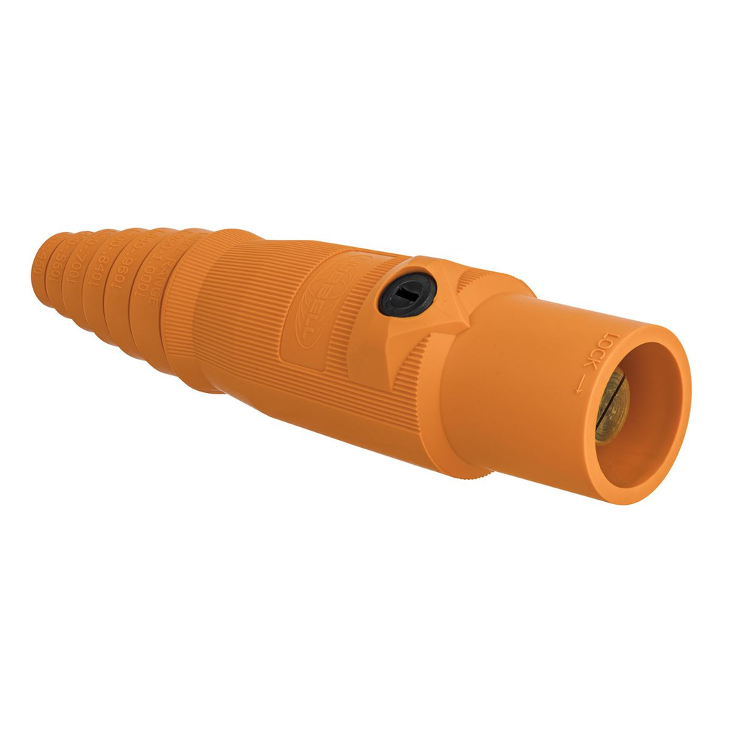 Product image for Hubbell HBL400MO Single Pole, 400A Male Plug, ORANGE