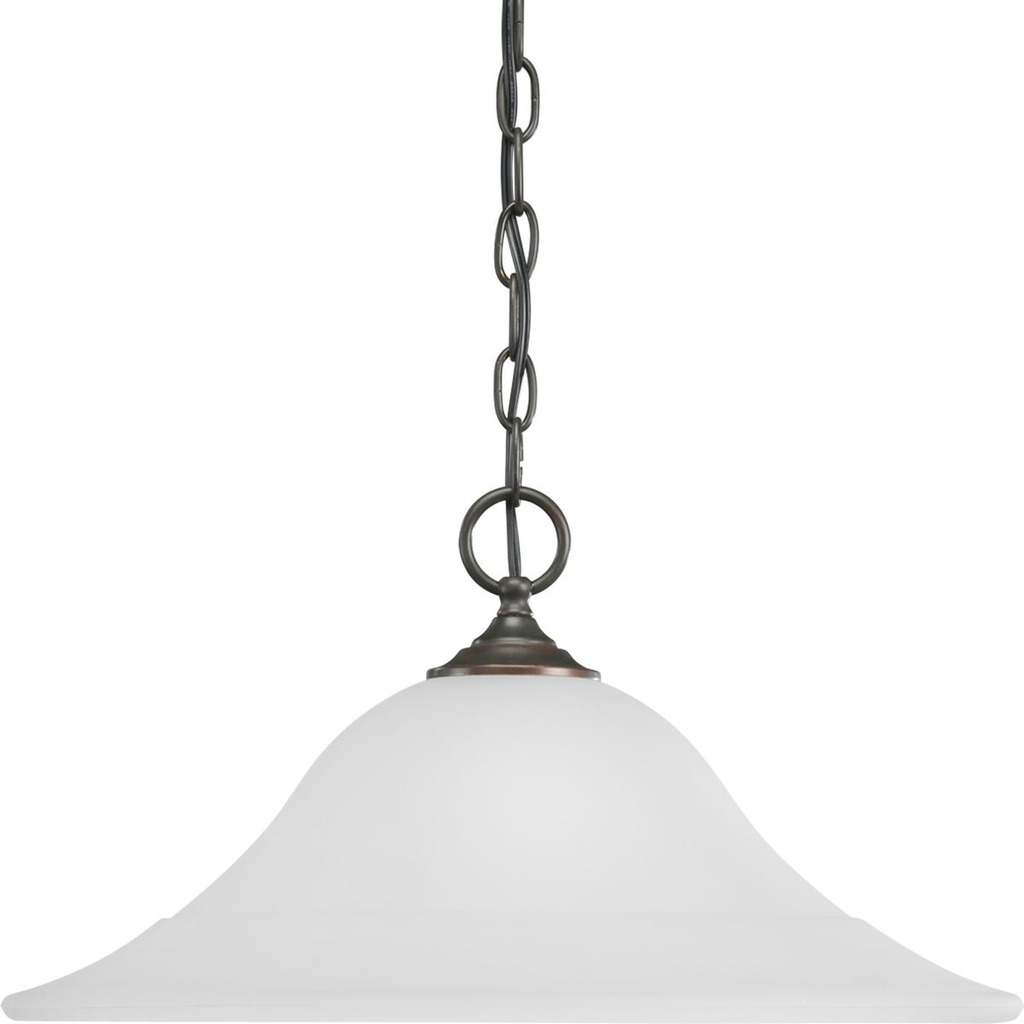 Product image for Progress P5095-20 Trinity Collection One-Light Antique Bronze Etched Glass Traditional Pendant Light