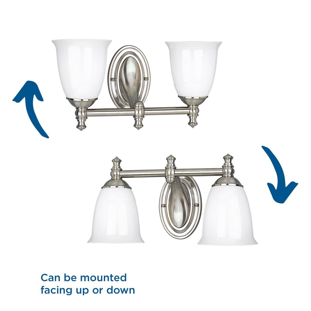 Two-Light Brushed Nickel Bath Light