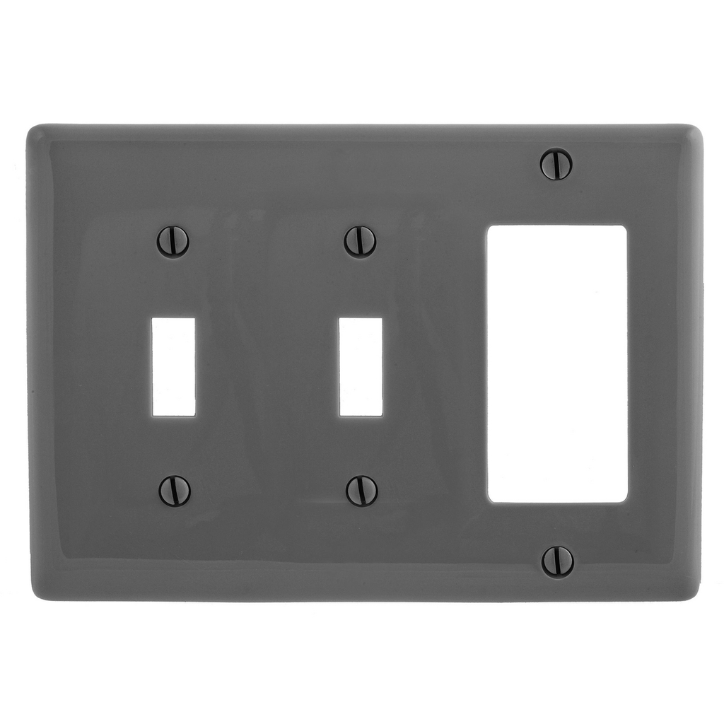 Product image for HWDK NPJ226GY WALLPLATE, M-SIZE 3-G