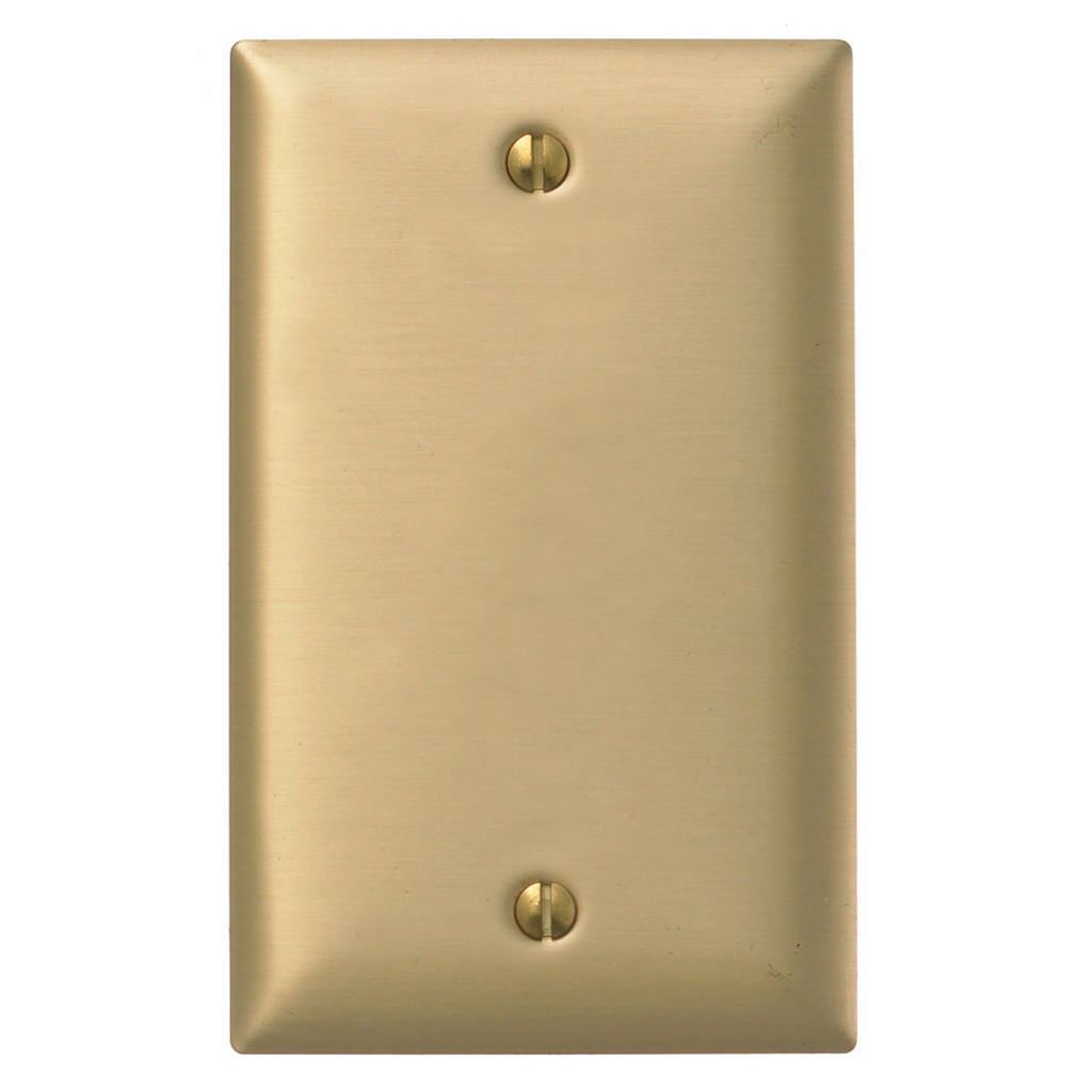 Product image for Hubbell SBP13 WALLPLATE, 1-G, BLANK, BRS PLT