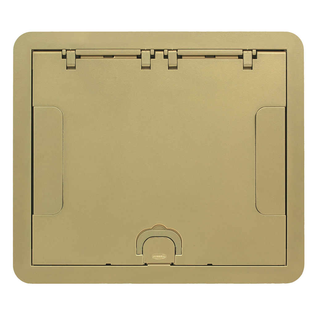 Product image for Hubbell 610GCCVRBRSCARPET CVR, 6/10G, FLUSH, BRASS POWDER