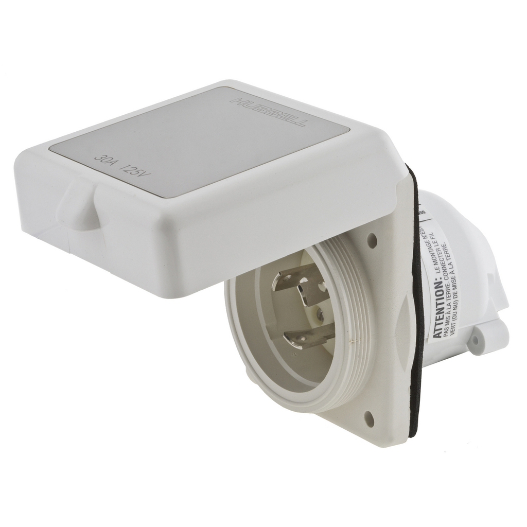 Product image for Hubbell HBL503NM SHORE POWER INLET, 50A 125V, NM