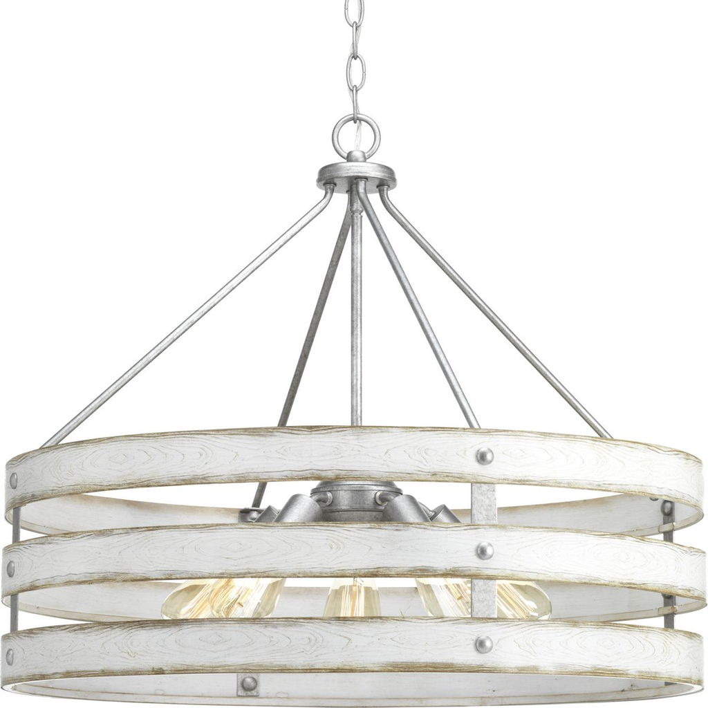 Product image for Progress P500090-141 Gulliver Collection Five-Light Galvanized Finish Coastal Pendant Light
