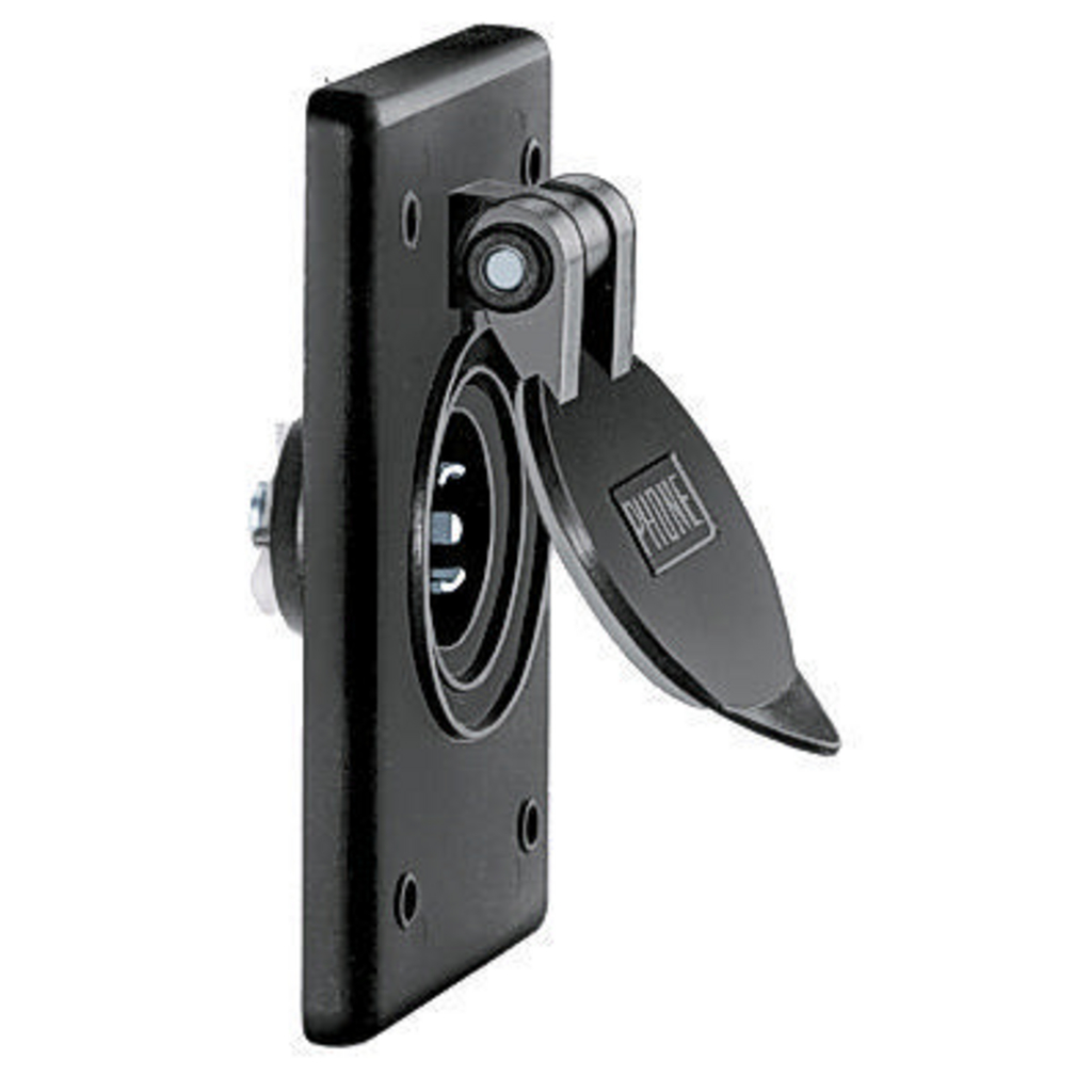 Product image for Hubbell PH6595 Marine Telephone Inlet, Black