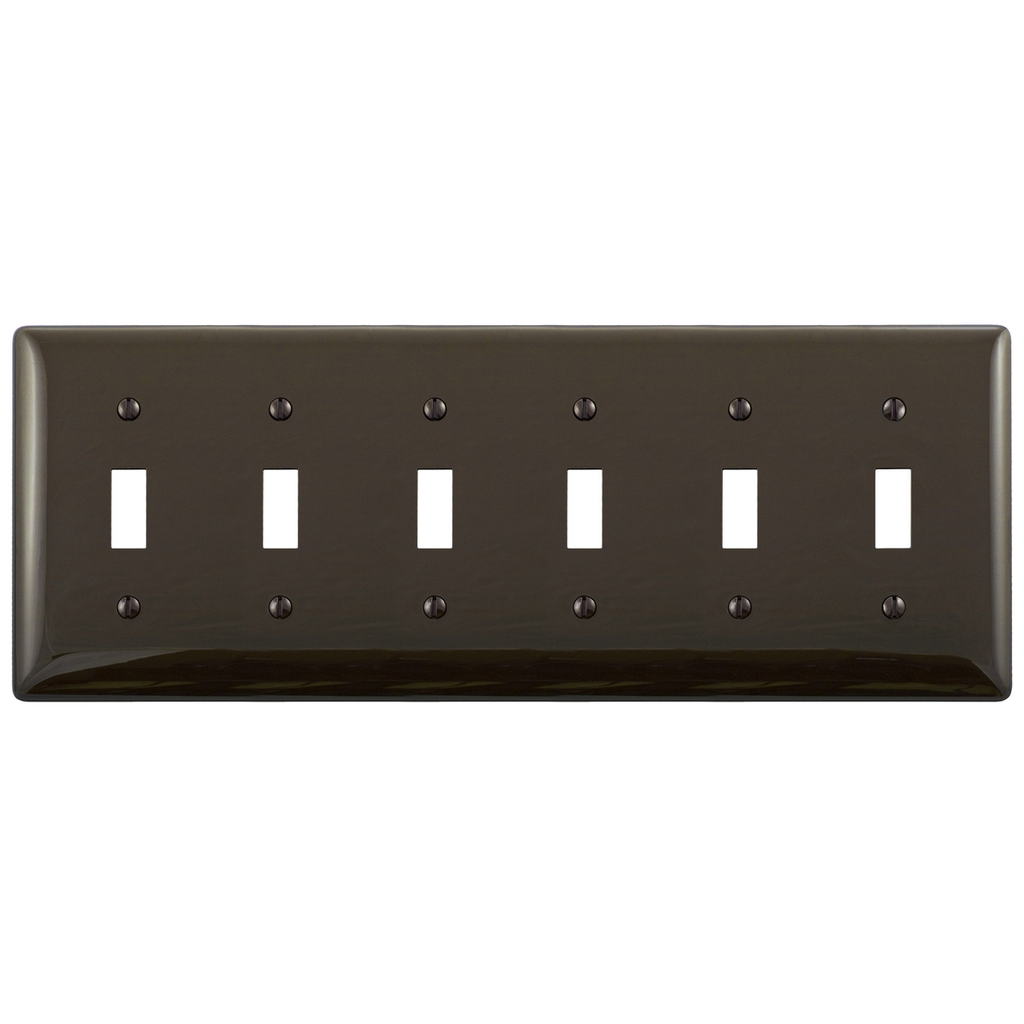 Product image for Hubbell NP6 WALLPLATE, 6-G, 6) TOGG, BR